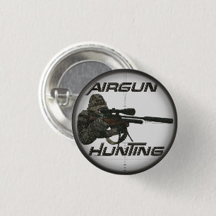 Airgun hunting logo hat keychain 1 inch round button