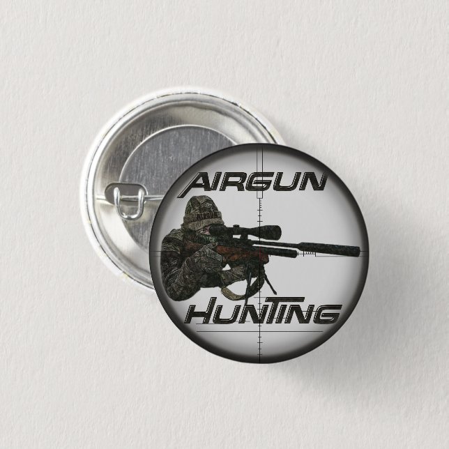 Airgun hunting logo hat keychain 1 inch round button (Front & Back)