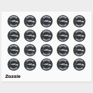 Airgun shooter classic round sticker