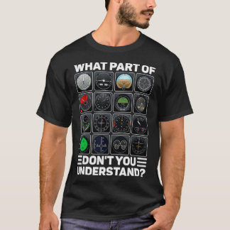 Airline Aircraft Airplane Pilot Tools Instruments  T-Shirt