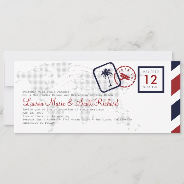 Airline Boarding Pass Invitation (Front)