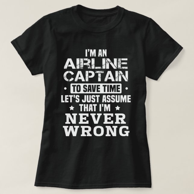 Airline Captain T-Shirt (Design Front)