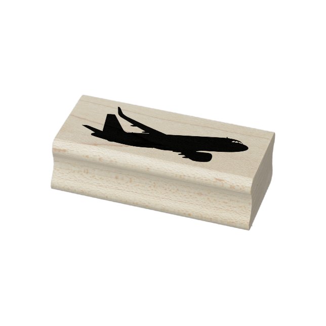 Airline Jet Flying Silhouette Rubber Stamp (Stamp)