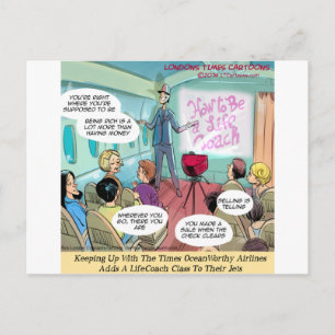Airline LifeCoach Class Funny Postcard