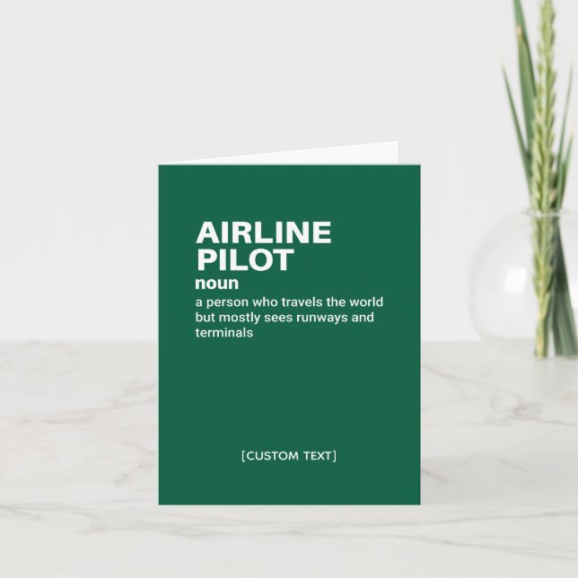 Airline Pilot – Aviation Humour Card (Front)