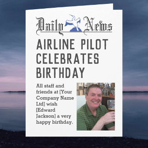 Airline Pilot Birthday Card to Personalise