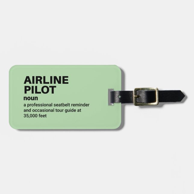 Airline Pilot Funny Definition Luggage Tag (Front Horizontal)