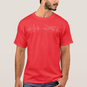 Airline Pilot Heartbeart Aviation Aircraft Airpla T-Shirt