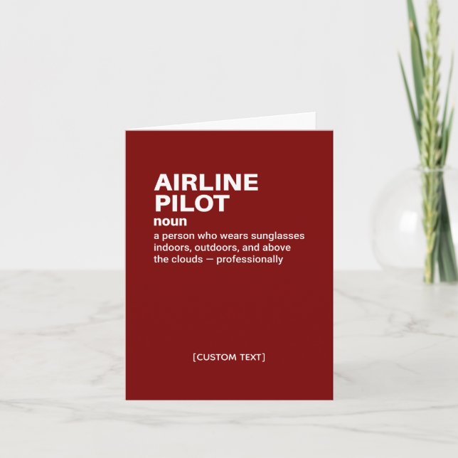 Airline Pilot Humour Definition Card (Front)