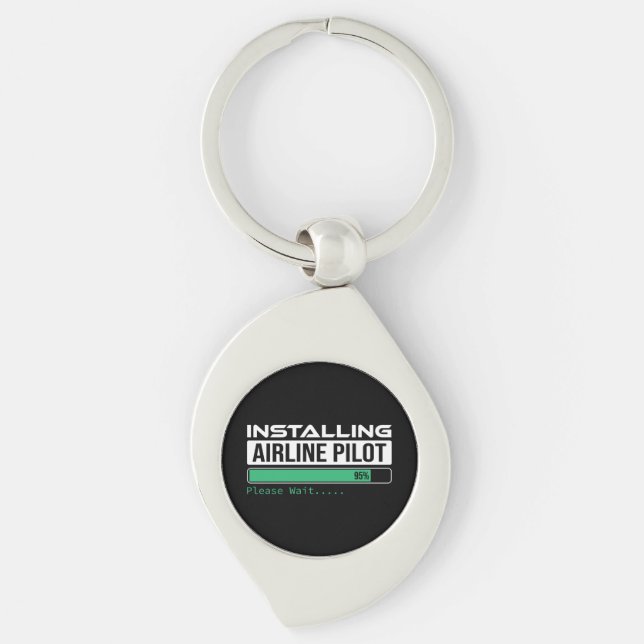 Airline PIlot Loading Funny Pilot Student Keychain (Front)