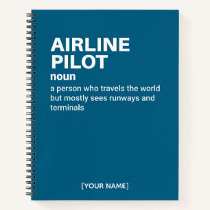 Airline Pilot Notebook – Funny Definition Design