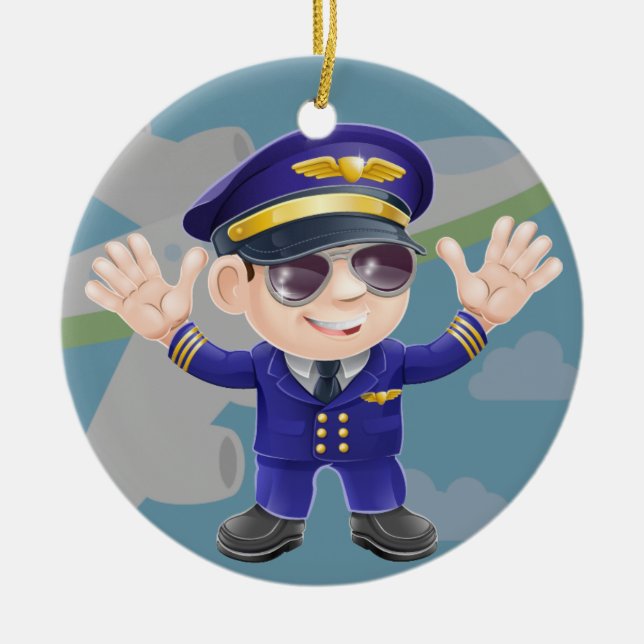 Airline Pilot - SRF Ceramic Ornament (Front)