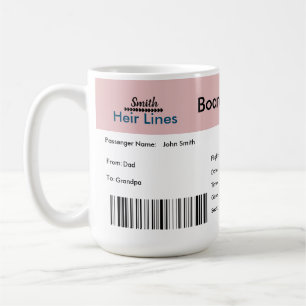 Airline Ticket Travel-Themed Pregnancy Reveal Mug