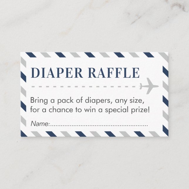 Airline Travel Diaper Raffle Ticket Baby Shower Enclosure Card (Front)