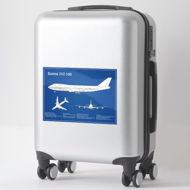 Airliner 747 - Airplane Blueprint Drawing Plan ABD (Suitcase)