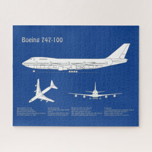 Airliner 747 - Airplane Blueprint Drawing Plan ABD Jigsaw Puzzle
