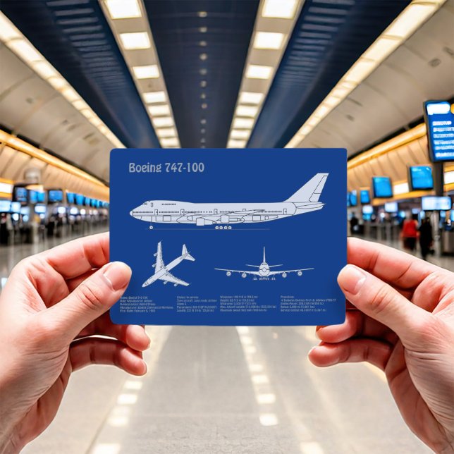 Airliner 747 - Airplane Blueprint Drawing Plan ABD Postcard (Creator Uploaded)