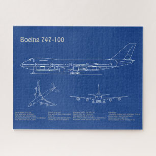 Airliner 747 - Airplane Blueprint Drawing Plans AD Jigsaw Puzzle