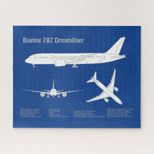 Airliner 787 - Airplane Blueprint Drawing Plan ABD Jigsaw Puzzle