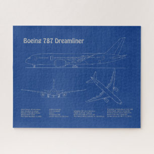 Airliner 787 - Airplane Blueprint Drawing Plans AD Jigsaw Puzzle