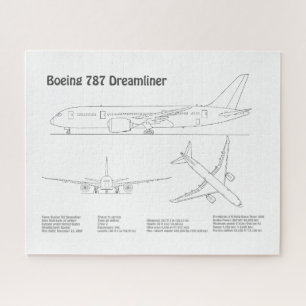 Airliner 787 - Airplane Blueprint Drawing Plans BD Jigsaw Puzzle
