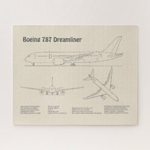 Airliner 787 - Airplane Blueprint Drawing Plans SD Jigsaw Puzzle