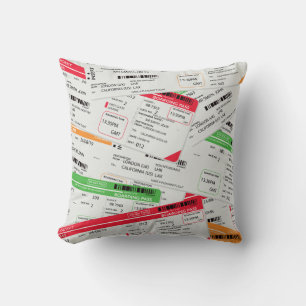 Airliner tickets throw pillow