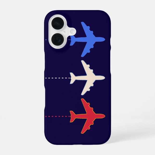 airlines airplanes iPhone 16 case (Back)