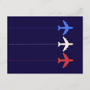 airlines airplanes postcard