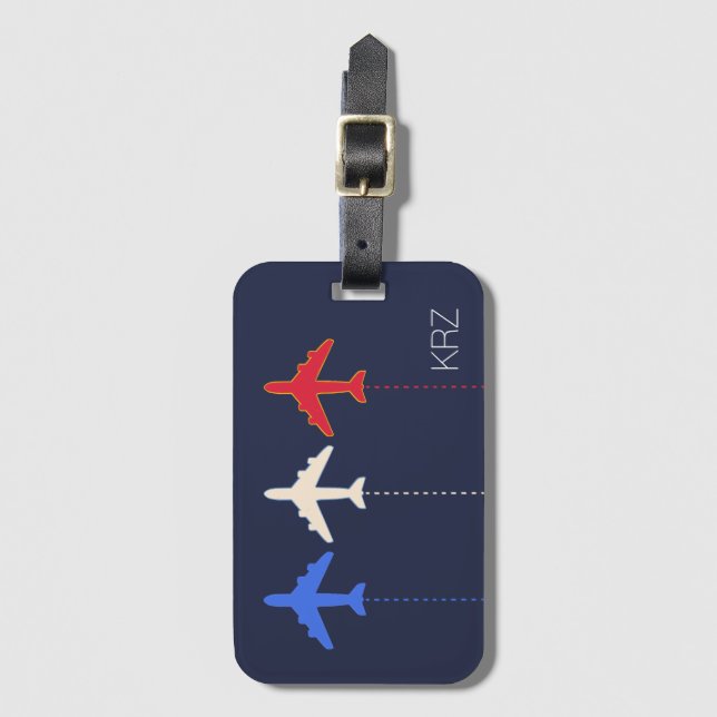 airlines three airplanes luggage tag (Front Vertical)