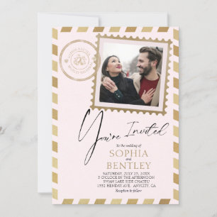 Airmail Design Wedding Invitation