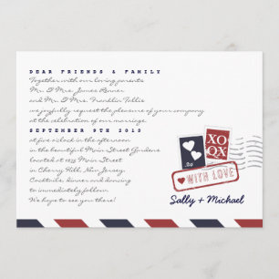 Airmail Love Letter Personalized Note Invitation