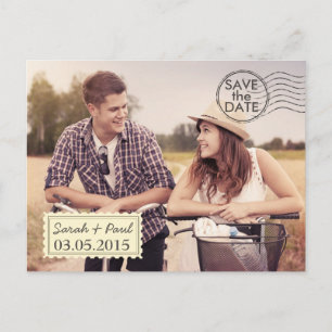 Airmail Photo Save The Date Postcard