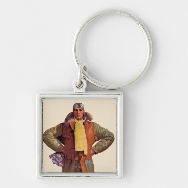Airmail Pilot Keychain (Front)