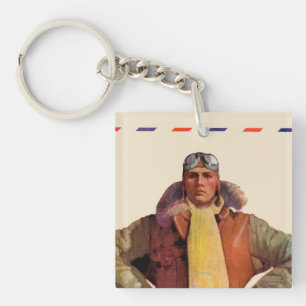 Airmail Pilot Keychain