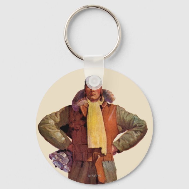 Airmail Pilot Keychain (Front)
