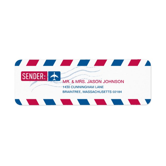 Airmail RETURN ADDRESS Mailing (Front)