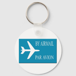 Airmail sticker effect keychain