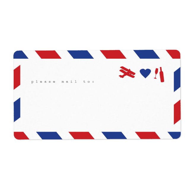 Airmail Sticker Labels - Travel, Love, Celebrate! (Front)
