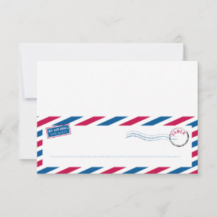 Airmail Tented Seating Card