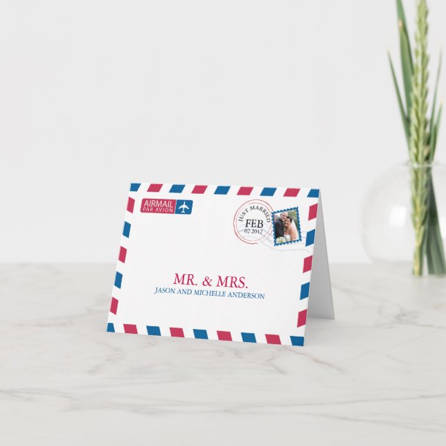 Airmail Wedding Thank You (Front)