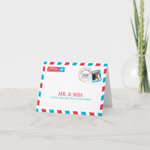 Airmail Wedding Thank You Card