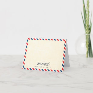 Airmail Wedding Thank You Note Card