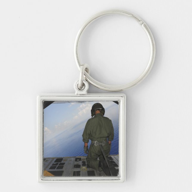 Airman observes the waters of the Gulf of Mexic Keychain (Front)