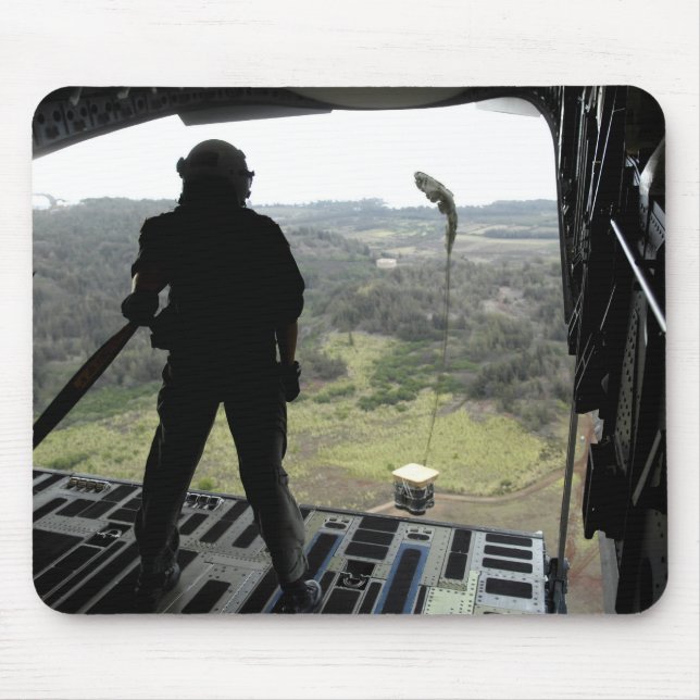Airman watches a practice bundle fall mouse pad (Front)