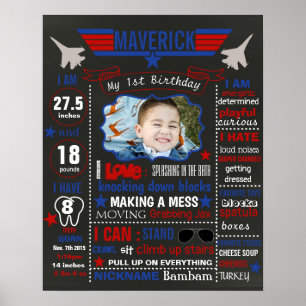 Airplain First Birthday chalkboard sign board