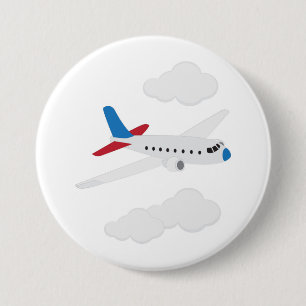 Airplane 3 Inch Round Button