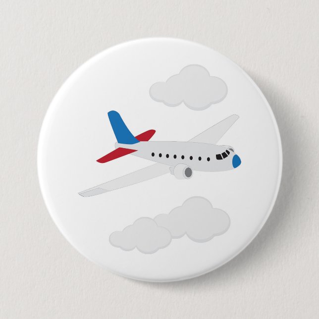 Airplane 3 Inch Round Button (Front)