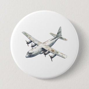 Airplane 3 Inch Round Button
