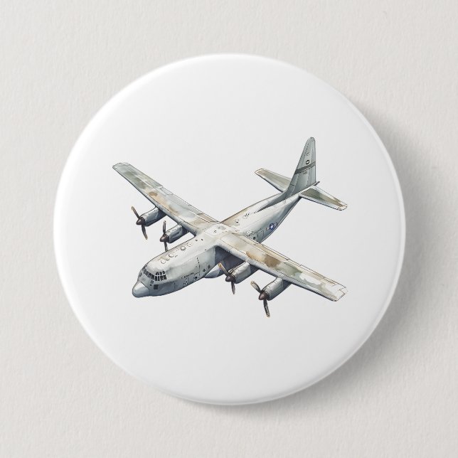 Airplane 3 Inch Round Button (Front)